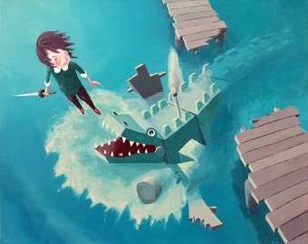 Narrow Escape.  Print of an original acrylic painting