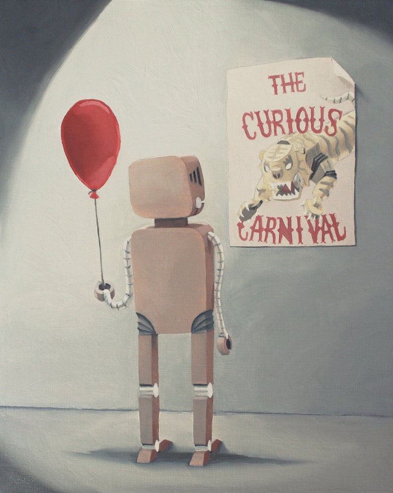 The Curious Carnival. Surreal art print. image 1