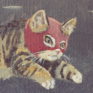 Luchador Kitty. print of an original acrylic painting image 3