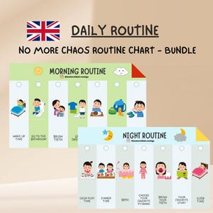 Visual Routine Chart Bundle for Kids | Printable Daily Schedule Morning Afternoon Bedtime | Montessori Planner PDF | Instant Download