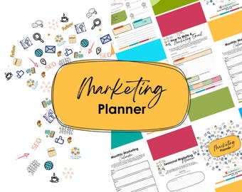 Marketing Planner for Small Business | Social Media, Email (Digital Download PDF)