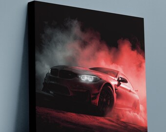Cinematic Performance Coupe Printable, Dark Automotive Digital Art , Sports Car, Wall Decoration