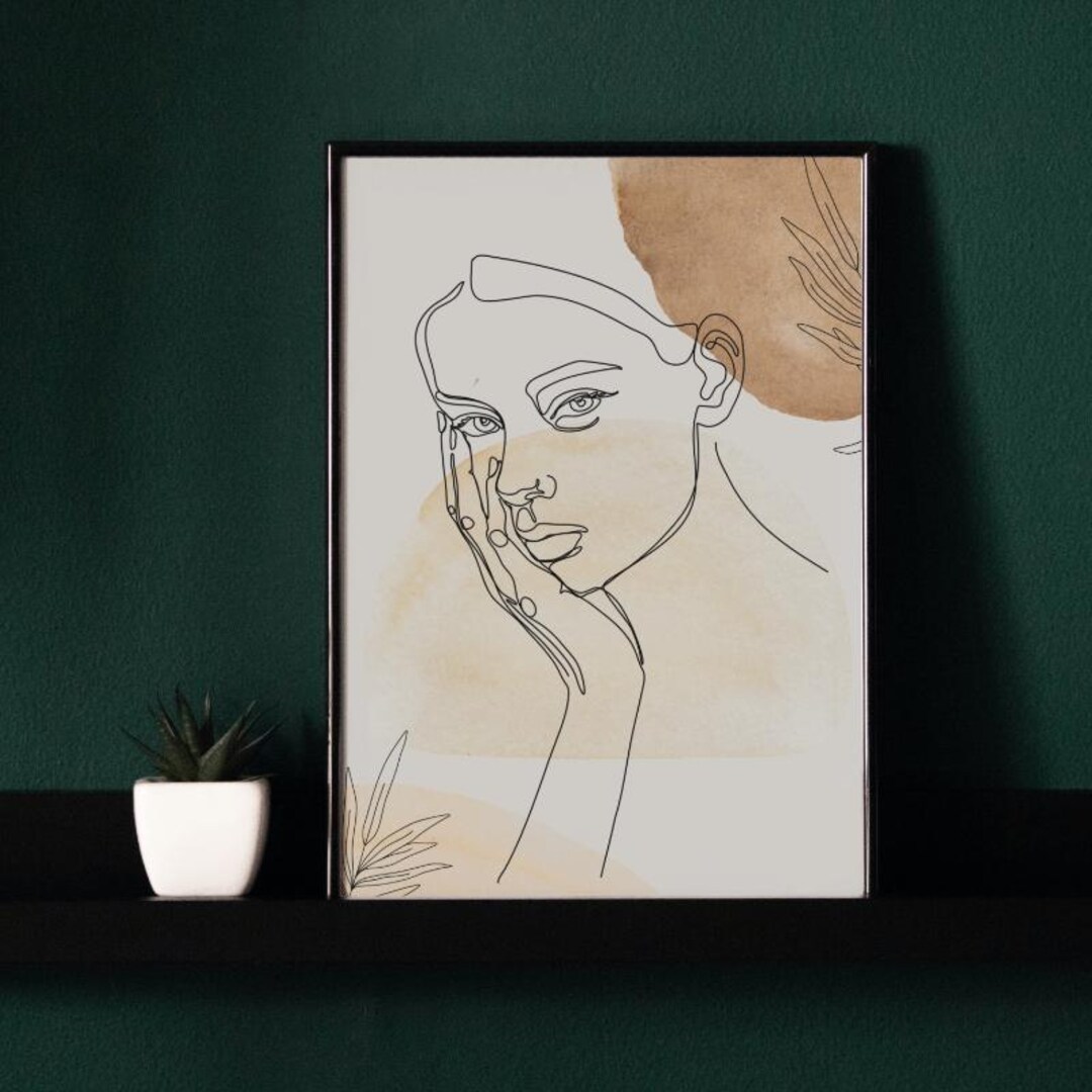 Minimalist Woman Line Art Canvas Print – Abstract Feminine Decor - Etsy