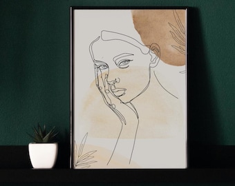 Minimalist Woman Line Art Canvas Print – Abstract Feminine Decor - Etsy