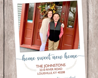 Home Sweet New Home-Change of Address Card/Moving Announcement Card, 5x7