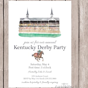 Kentucky Derby Party-Einladung, personalisiert und printable, 5 x 7