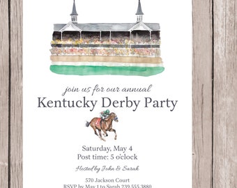 Kentucky Derby party invitation, personalized and printable, 5x7