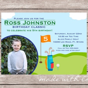 Golf Classic Party Einladung- Geburtstagseinladung, personalisiert und druckbar, 5x7