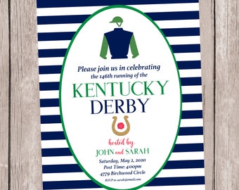 Kentucky Derby party invitation, personalized and printable, 5x7