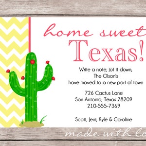 Home Sweet Texas-Carte de changement d’adresse / carte d’annonce de déménagement, 4x6