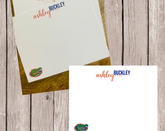 Personalized college note cards, set of 25 printed cards with envelopes