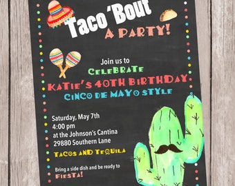 Taco Bout a Party Invitation-Personalized and Printable, 5x7