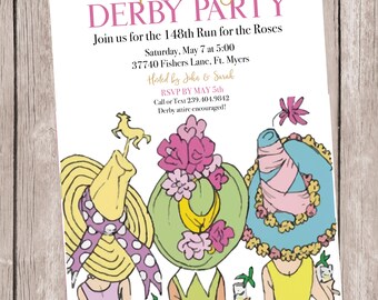 Kentucky Derby party invitation, personalized and printable, 5x7