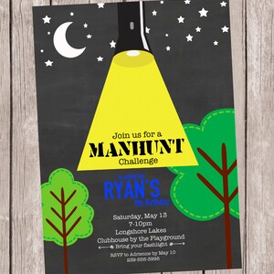 Invitación de búsqueda del tesoro/cacería humana, personalizada e imprimible, 5x7