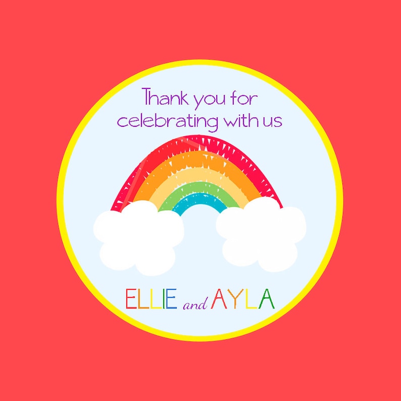 5x7 Rainbow Party Invitation personalized and printable