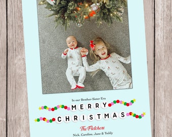 Christmas Era, A Holiday Photo Card, personalized and printable, 5x7