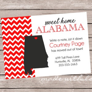 Sweet Home Alabama {or your state!} -Adresswechsel/Umzugskarte, 4x6