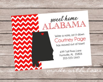 Sweet Home Alabama {or your state!}-Change of Address Card/Moving Announcement Card, 4x6