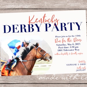 Kentucky Derby Partyeinladung, personalisiert und druckbar, 5x7