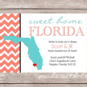 Sweet Home Florida {or your state!} -Adresswechsel/Umzugskarte, 4x6