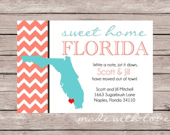 Sweet Home Florida {or your state!}-Change of Address Card/Moving Announcement Card, 4x6