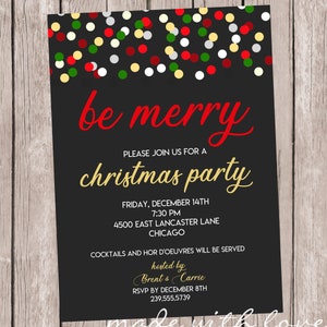 Invito festa Natale Coriandoli-Natale/Vacanza, 5x7, personalizzati e stampabili