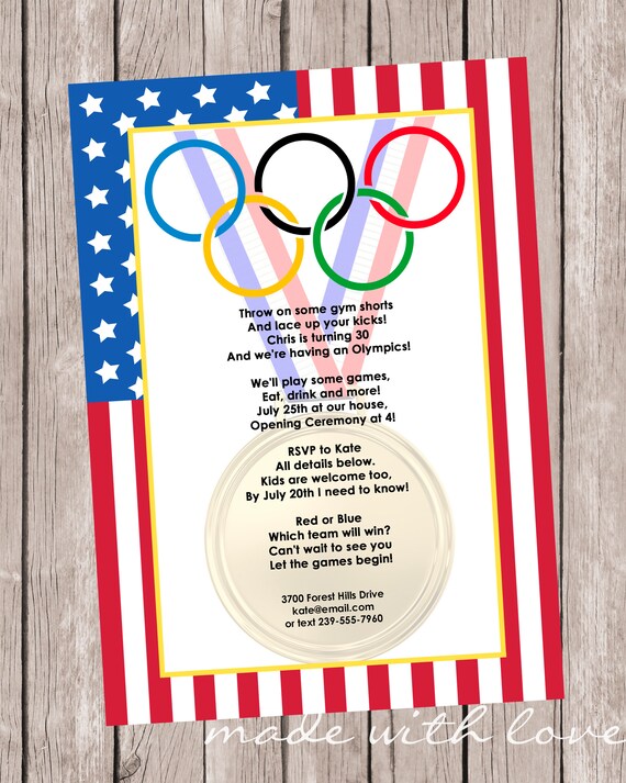 Jeux Olympiques Une invitation de fête personnalisée et Etsy