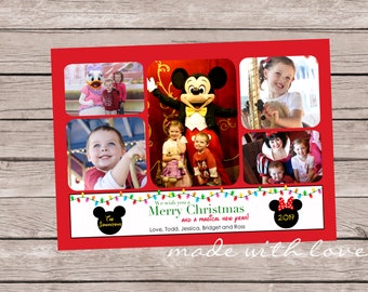 A Very Mickey Christmas, A Holiday Photo Card, personalized and printable, 5x7