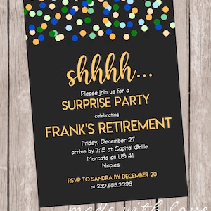 Confeti- Una invitación a la fiesta, personalizada e imprimible, 5x7