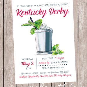 Kentucky Derby Party Einladung, personalisiert und druckbar, 5x7