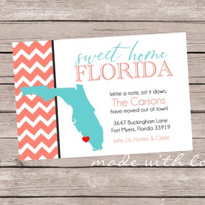 Sweet Home Florida {or your state!} -Adresswechsel/Umzugskarte, 4x6