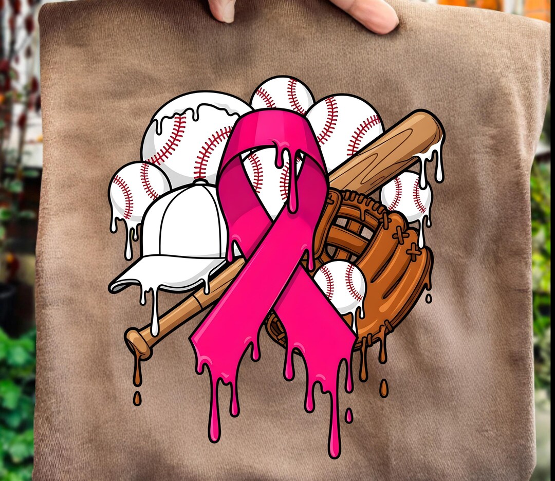 Baseball Pink Ribbon, Breast Cancer Awareness Tee PNG (digital Download ...