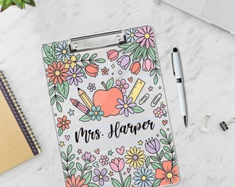 Personalisierte Lehrer Klemmbrett mit Namen, Weihnachtsgeschenke für Lehrer, Geschenke für Lehrer, Benutzerdefinierte Namensklemmbrett, Geschenke zum Jahresende