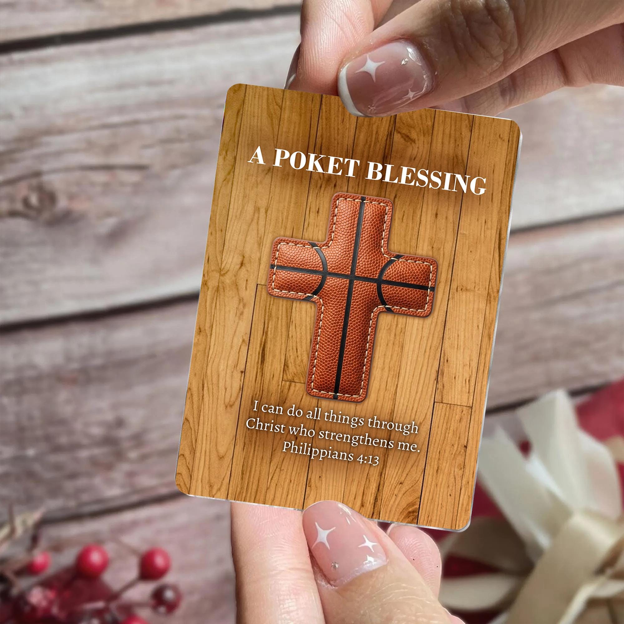 Basketball Cross Prayer Card