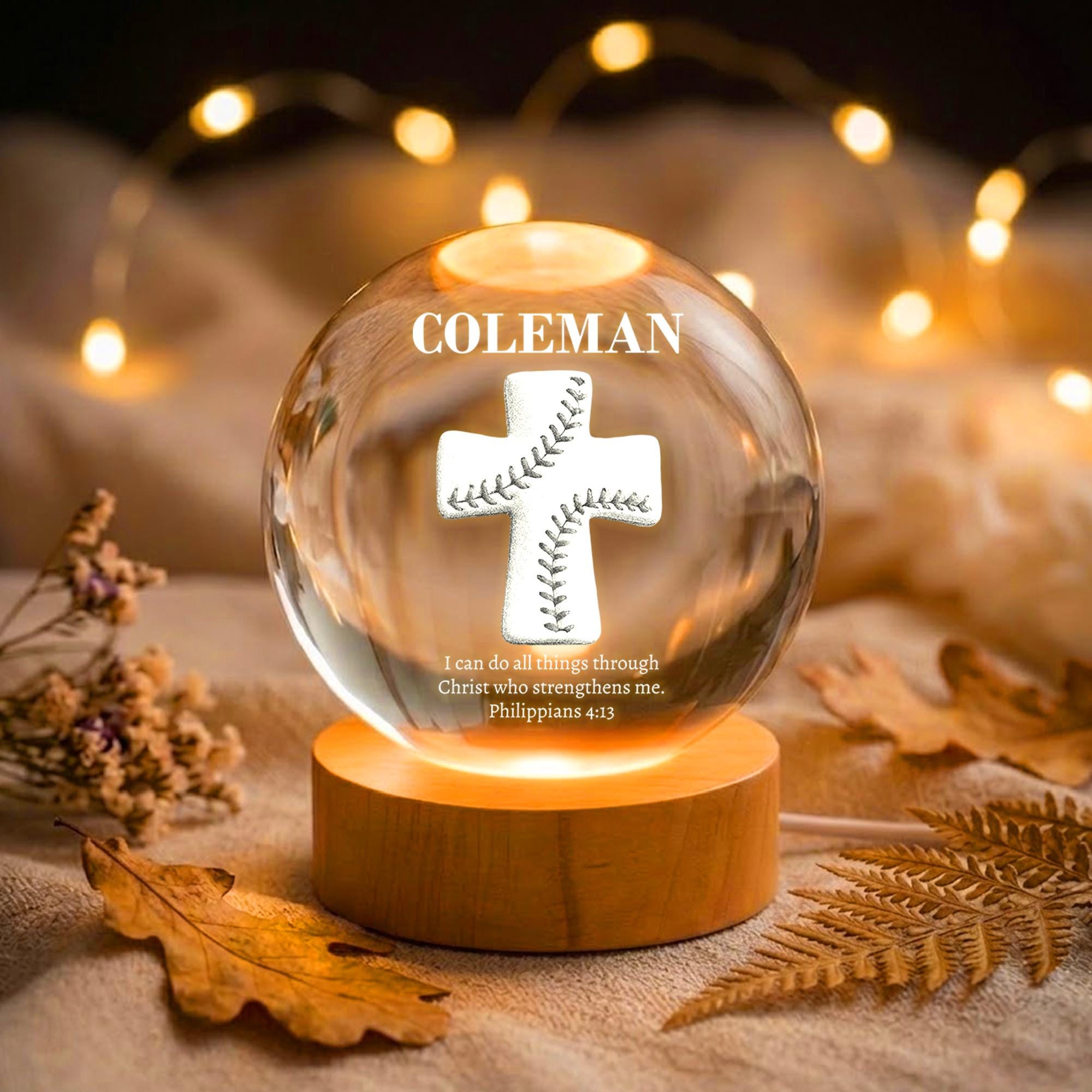 Sports Cross Pocket Blessing Crystal Ball LED Night