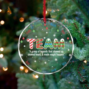 Personalisierte Team Weihnachtsverzierung, individuelles Mitarbeitergeschenk, Wertschätzung der Mitarbeiter, lustiges Arbeitsteam Ornament, Firmenurlaubsandenken 2025