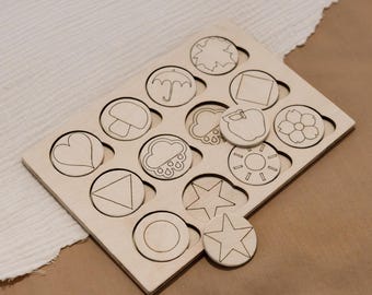 Matching Game for Toddlers | Wooden Learning Toy | Visual Memory Development | Montessori Inspired Toy