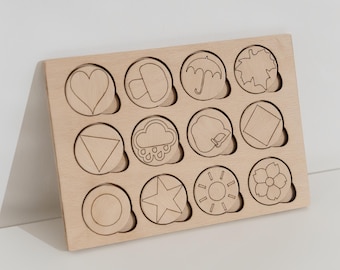 Wooden Memory Matching Game | Montessori Toddler Learning Toy, Fine Motor Skills