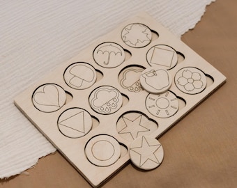 Wooden Memory Matching Game | Montessori Toddler Toy, Educational, Screen-Free Play