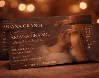 Personalized Ariana Grande Concert Ticket | Eternal Sunshine Tour, Custom Keepsake