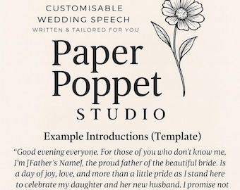 Father of the Bride Speech – Custom Written & Personalised Wedding Speech Template