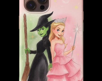 Capa para celular Wicked: Arte de Glinda e Elphaba, capa flexível ou rígida.