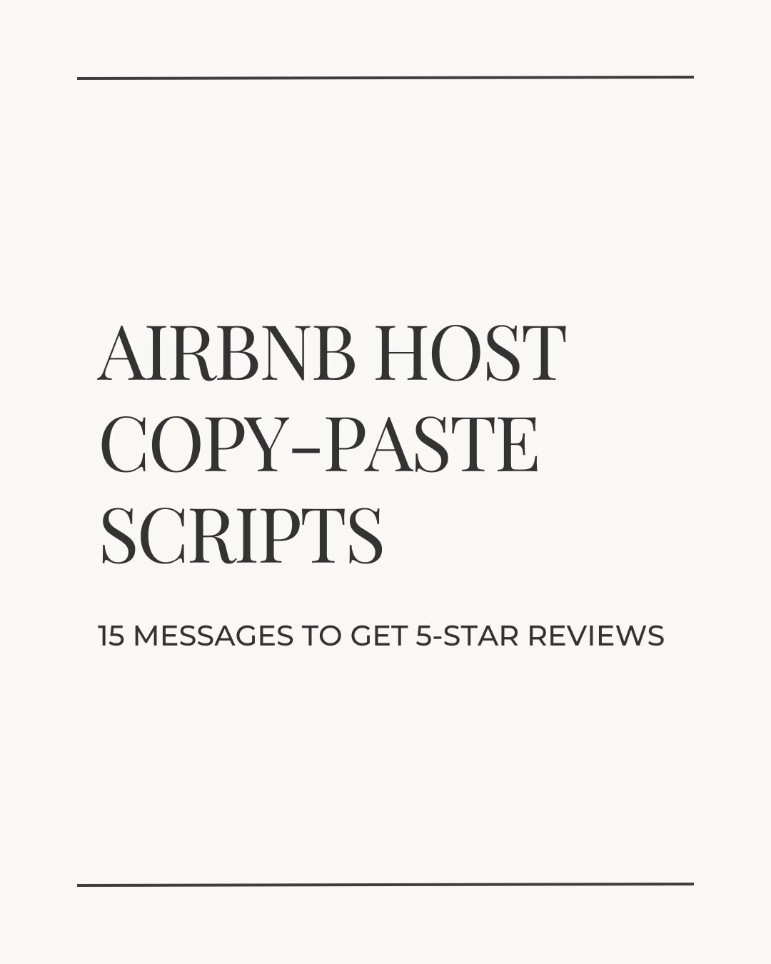 Airbnb Host Scripts & Templates | Vacation Rental Welcome Book Messages ...