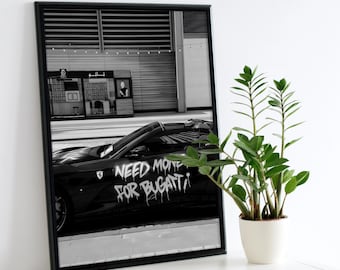 Urban Street Style Print – Coole digitale Wandkunst in Schwarz und Weiß, Hip Hop inspiriertes Poster, Sofortiger Download