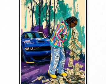 Trap Wall Art, Rap Art, Gangster Poster, Streetwear Decor, Graphic Poster, Sneaker Art, Cool Room Decor