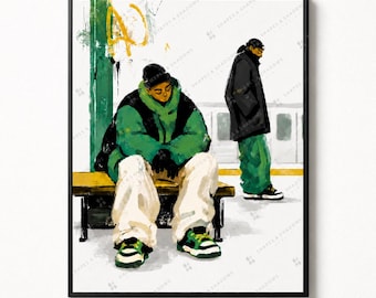 Streetwear Decor, Hypebeast Wall Art, Modern Street Art, Street Style Art, Sneaker Art, Young Adult Decor