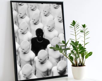 Individuality Concept Poster – Stand Out From The Crowd Wall Art, Black and White Minimalist Modern Art Print, Digital Download