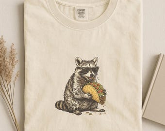 Cinco de Mayo Raccoon Shirt, Comfort Colors Taco Raccoon Tee, Mexican Fiesta Animal Sweatshirt, Funny Raccoon Long Sleeve, Taco Tuesday Gift