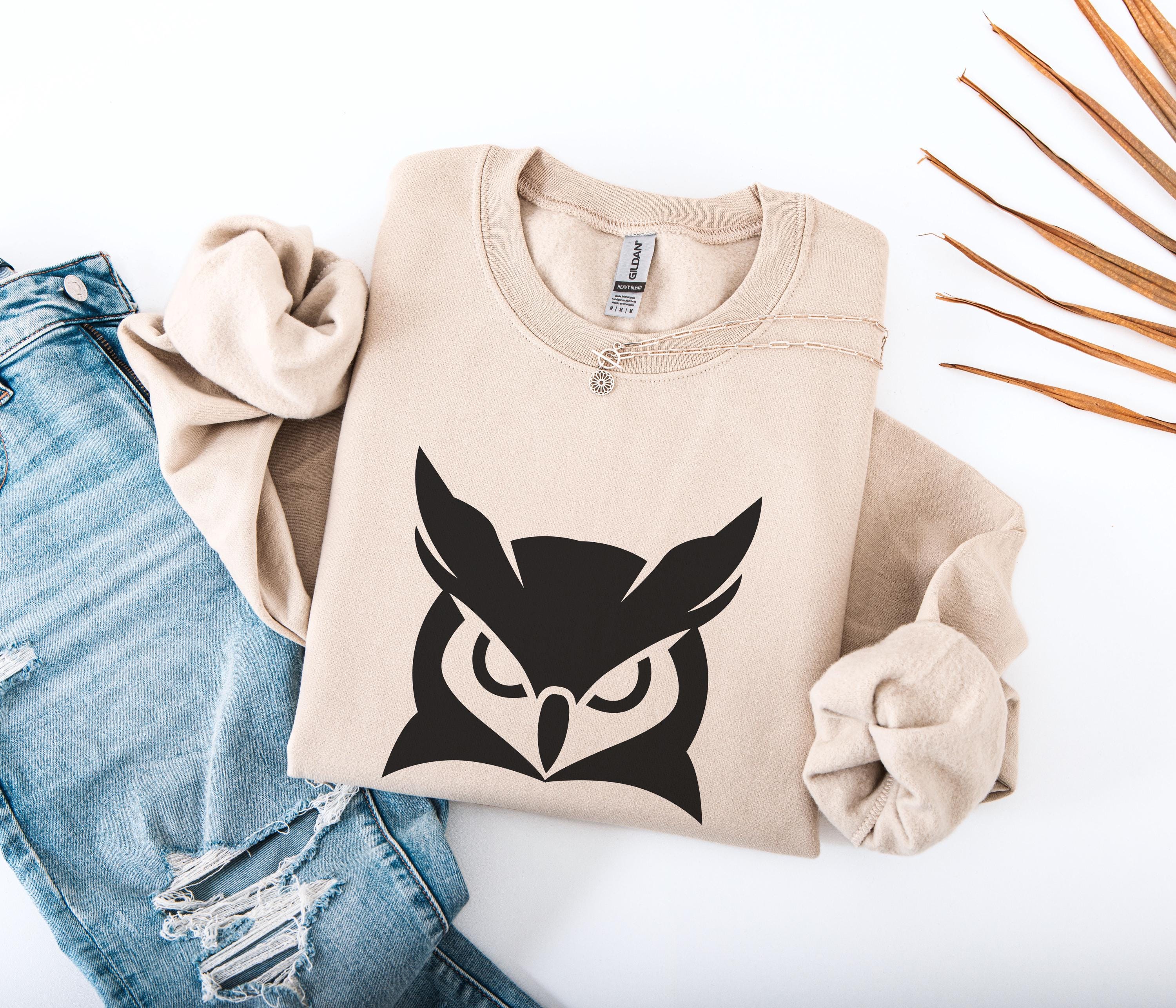Owl Sweatshirt, Owl Hoodie, Minimalist Owl Shirt, Wise Owl Gift, Aesthetic Animal Sweatshirt, Nature