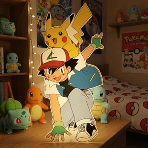 Caja de luz personalizada 3D de Pokémon Pikachu y Gengar Pokeball, regalo de cumpleaños, decoración de habitación para niños, regalo de Navidad, regalos para amantes del anime